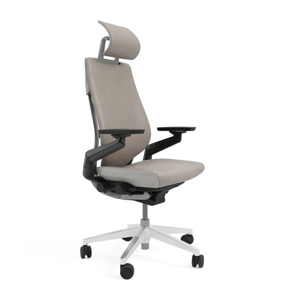 Steelcase Gesture with Headrest (Warm Gray Leather)