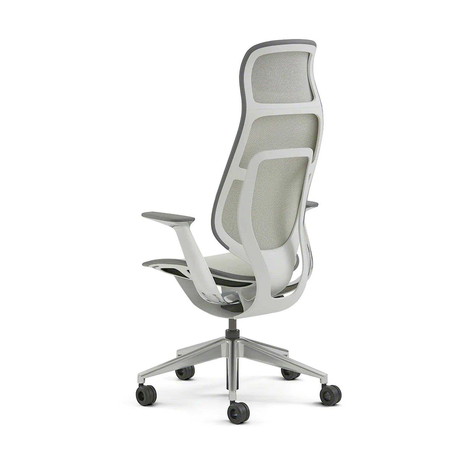 Steelcase Karman high back Seagull office chair showcasing its ergonomic design and mesh back support.